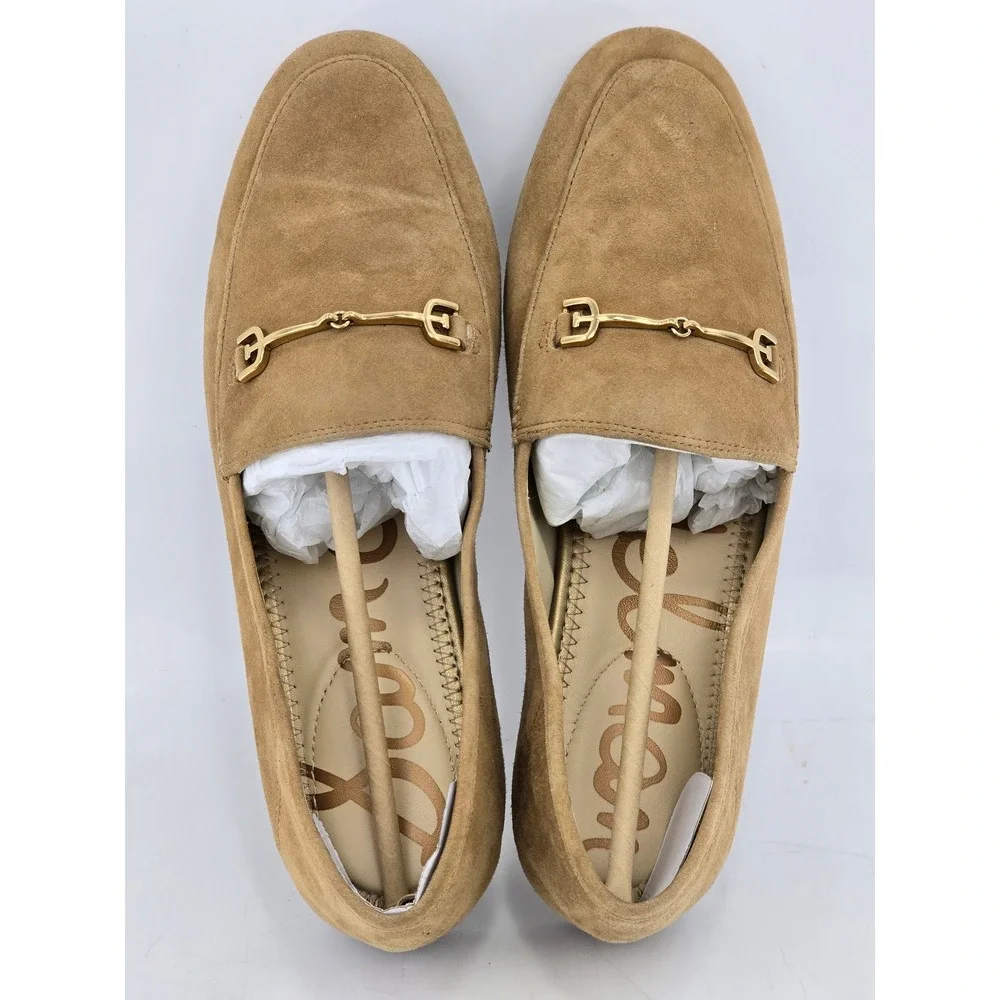 Sam Edelman Loraine Loafers Womens 8.5M Tan Suede Bit Detail -Good